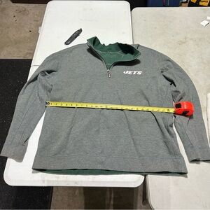 NWOT New York Jets Tommy Bahama Quilt to Last Grey 1/4 Zip Sweater Mens Size 2XL